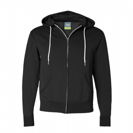 Independent Trading Lightweight Full-Zip Hooded Sweatshirt