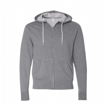 Independent Trading Lightweight Full-Zip Hooded Sweatshirt